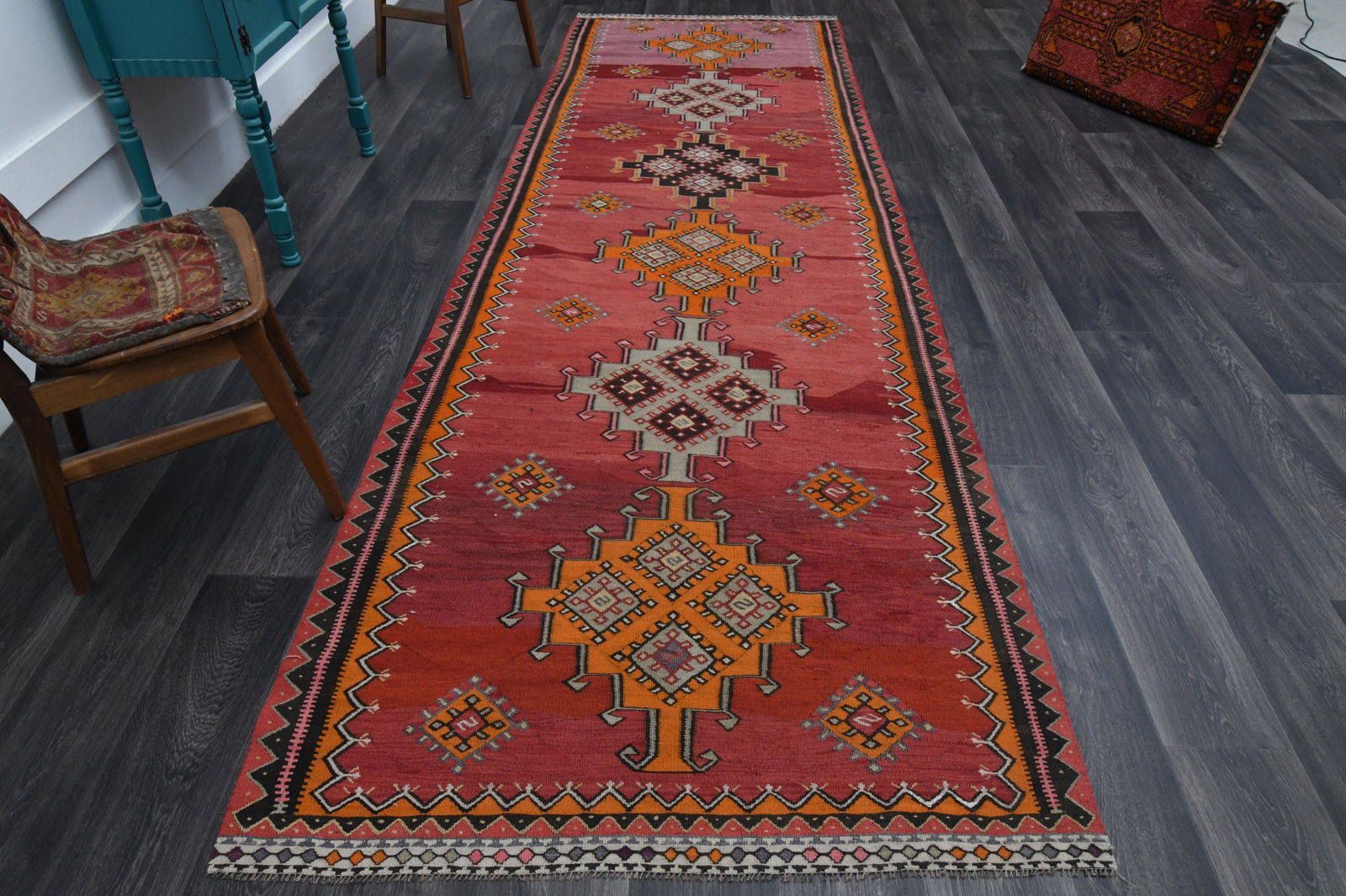 4.1x13 ft, TURKISH KILIM Runner (1 of 9)