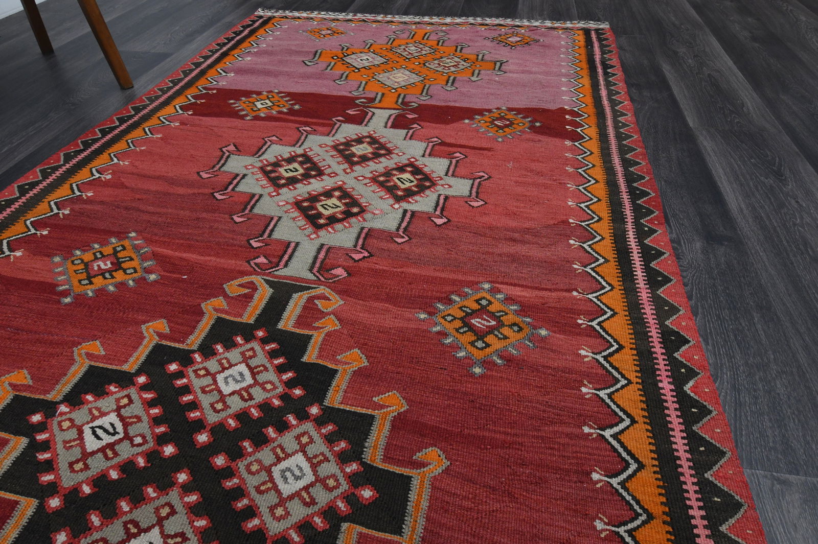 4.1x13 ft, TURKISH KILIM Runner - 5