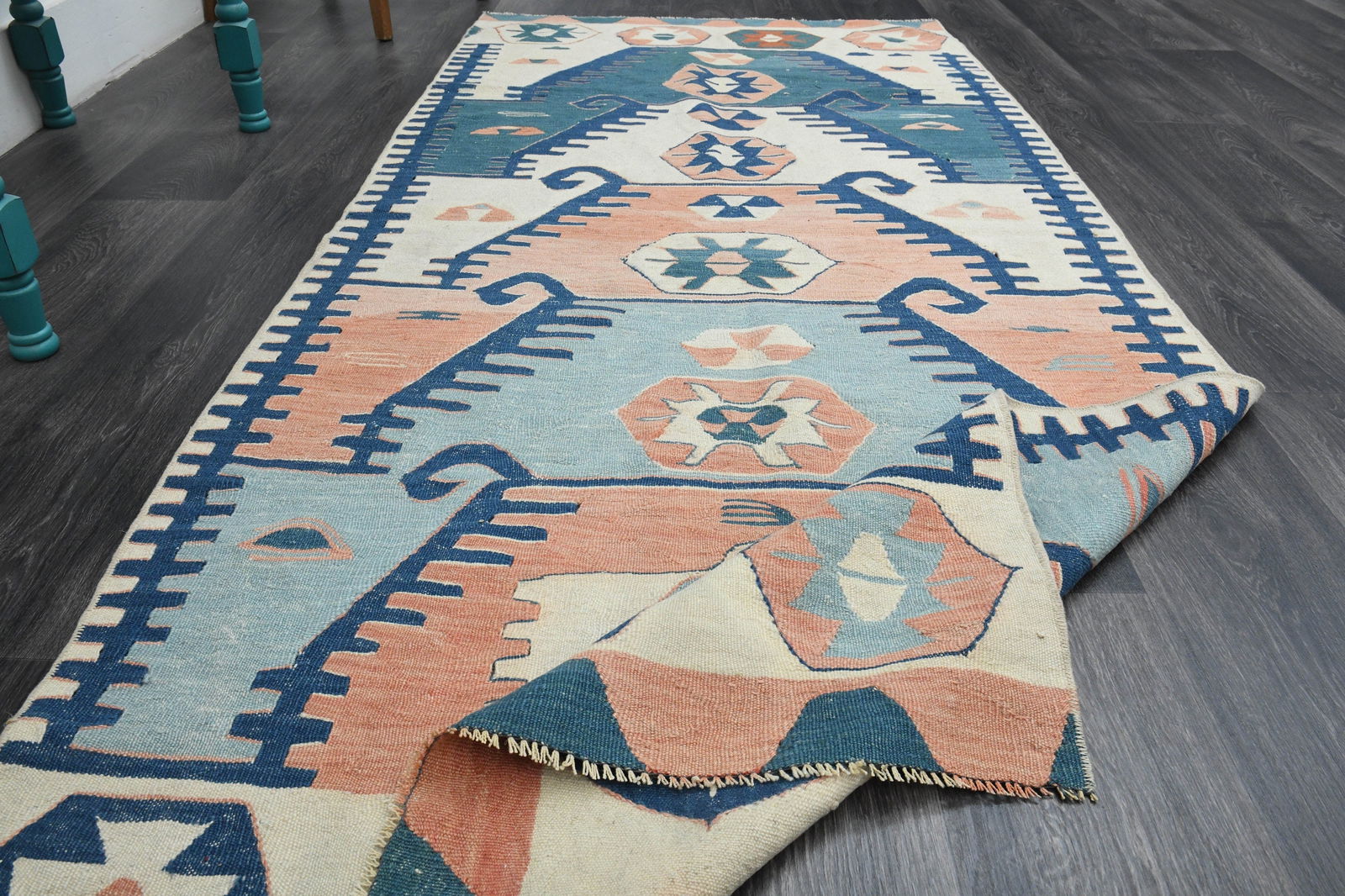 3x7 Beige Orange Turkish Rug (1 of 10)