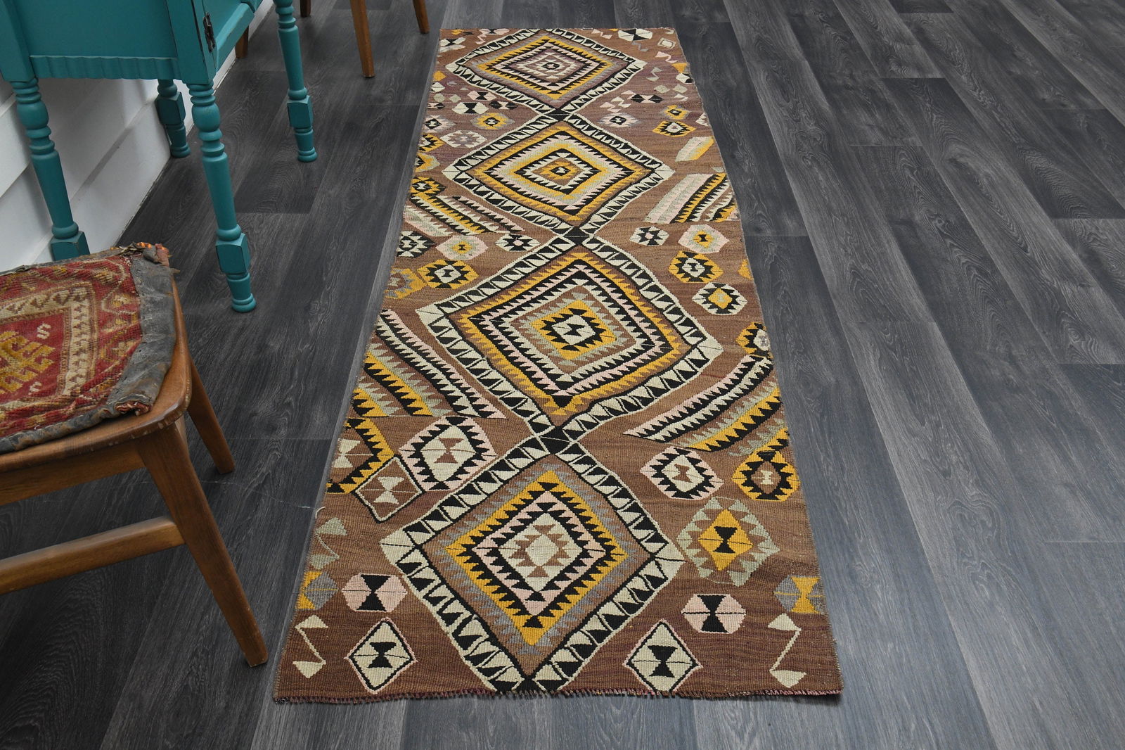 3x9 TURKISH KILIM Runner, - 3