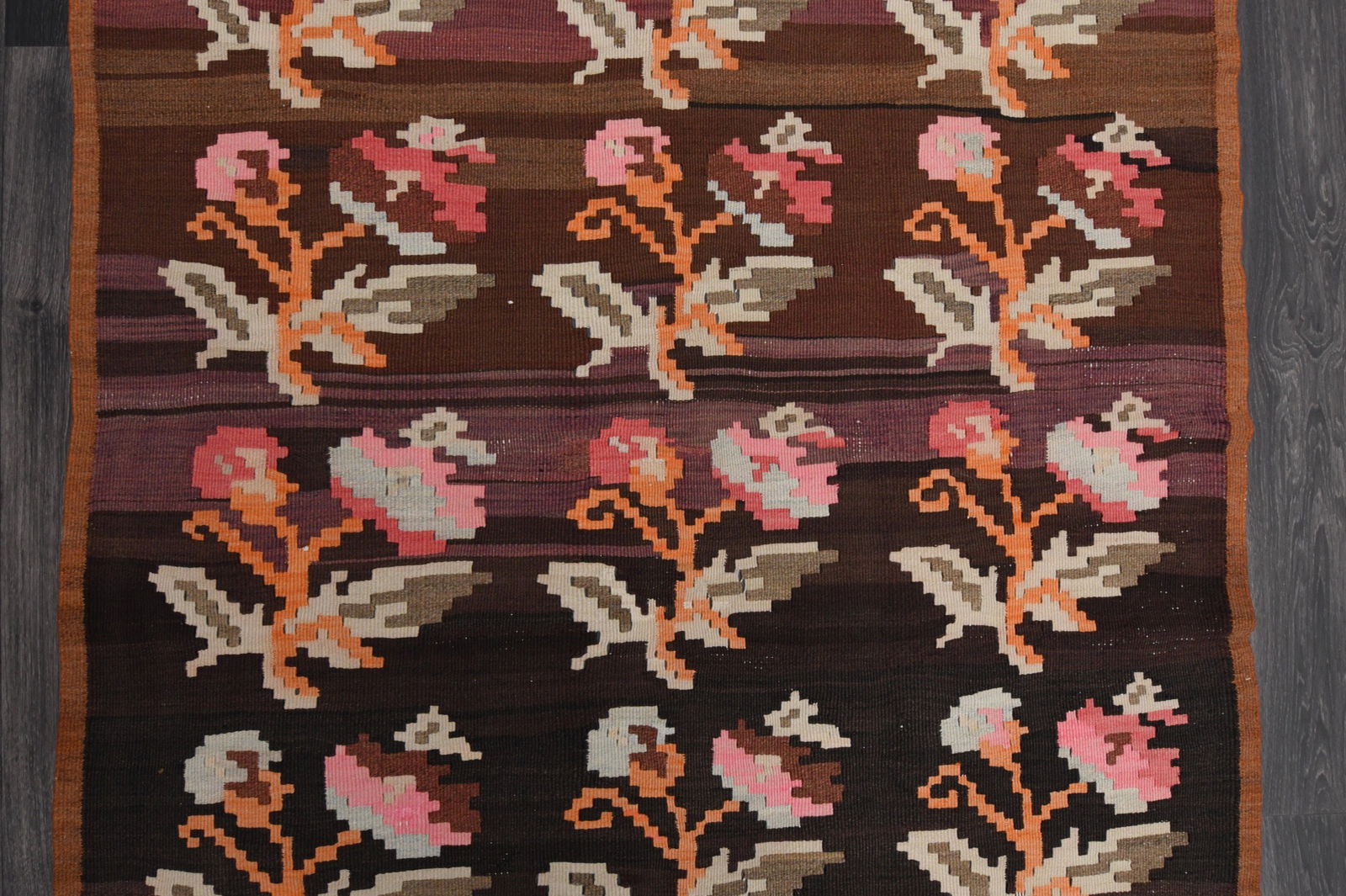 4.4x11.6 ft, TURKISH KILIM Runner - 6