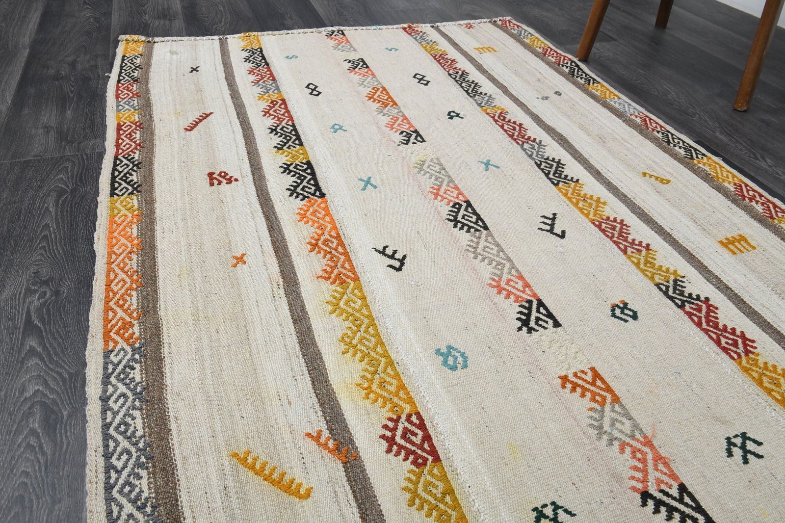 3.8x11.3 ft, TURKISH KILIM Runner - 4