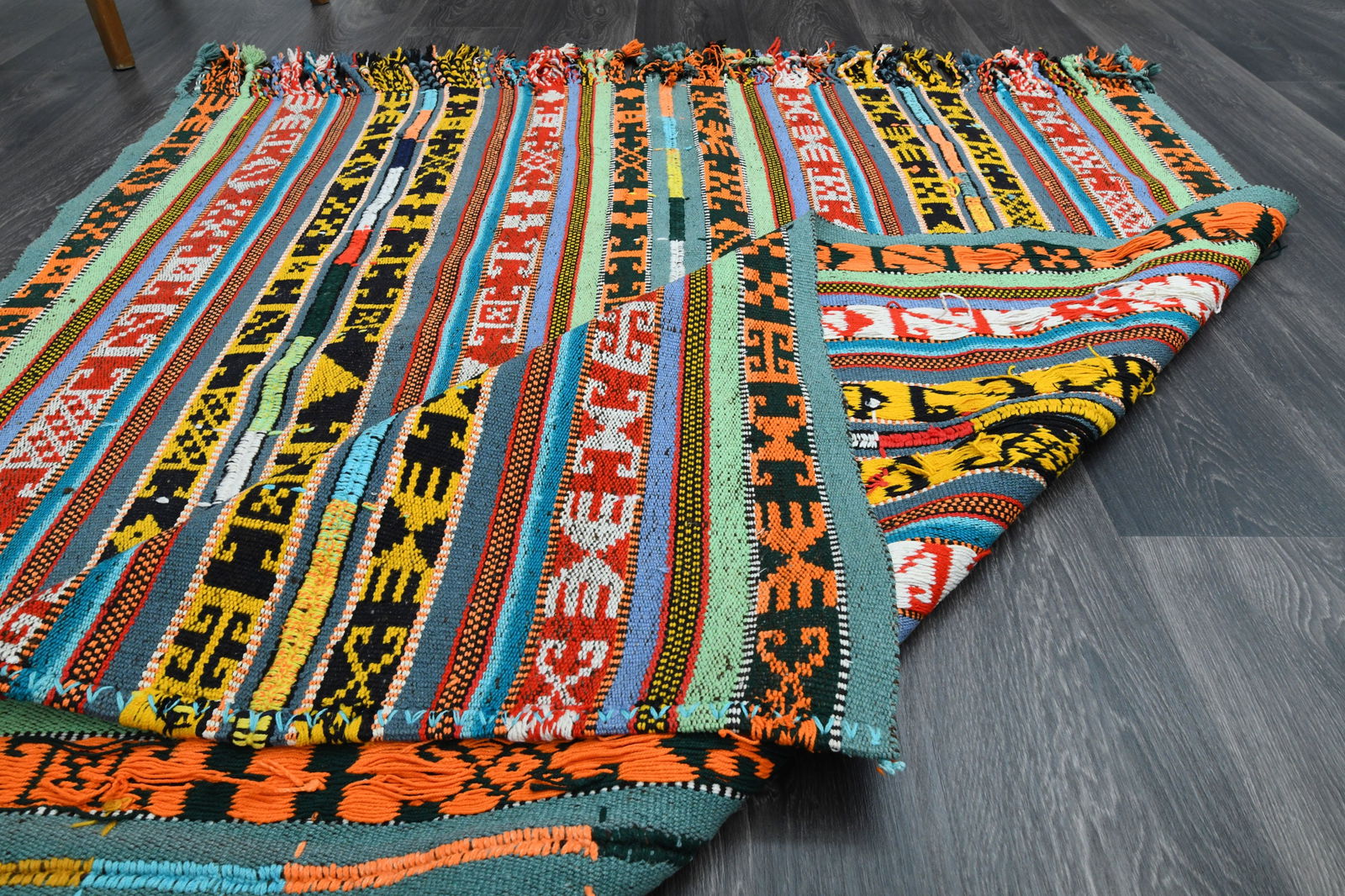 5.5x8.1 ft, TURKISH Kilim Rug - 9