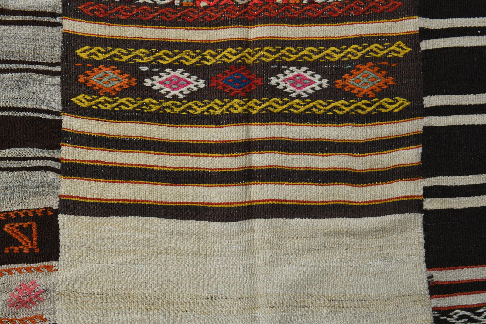 5'2x9'1 ft, GRAY BLACK KILIM - 2
