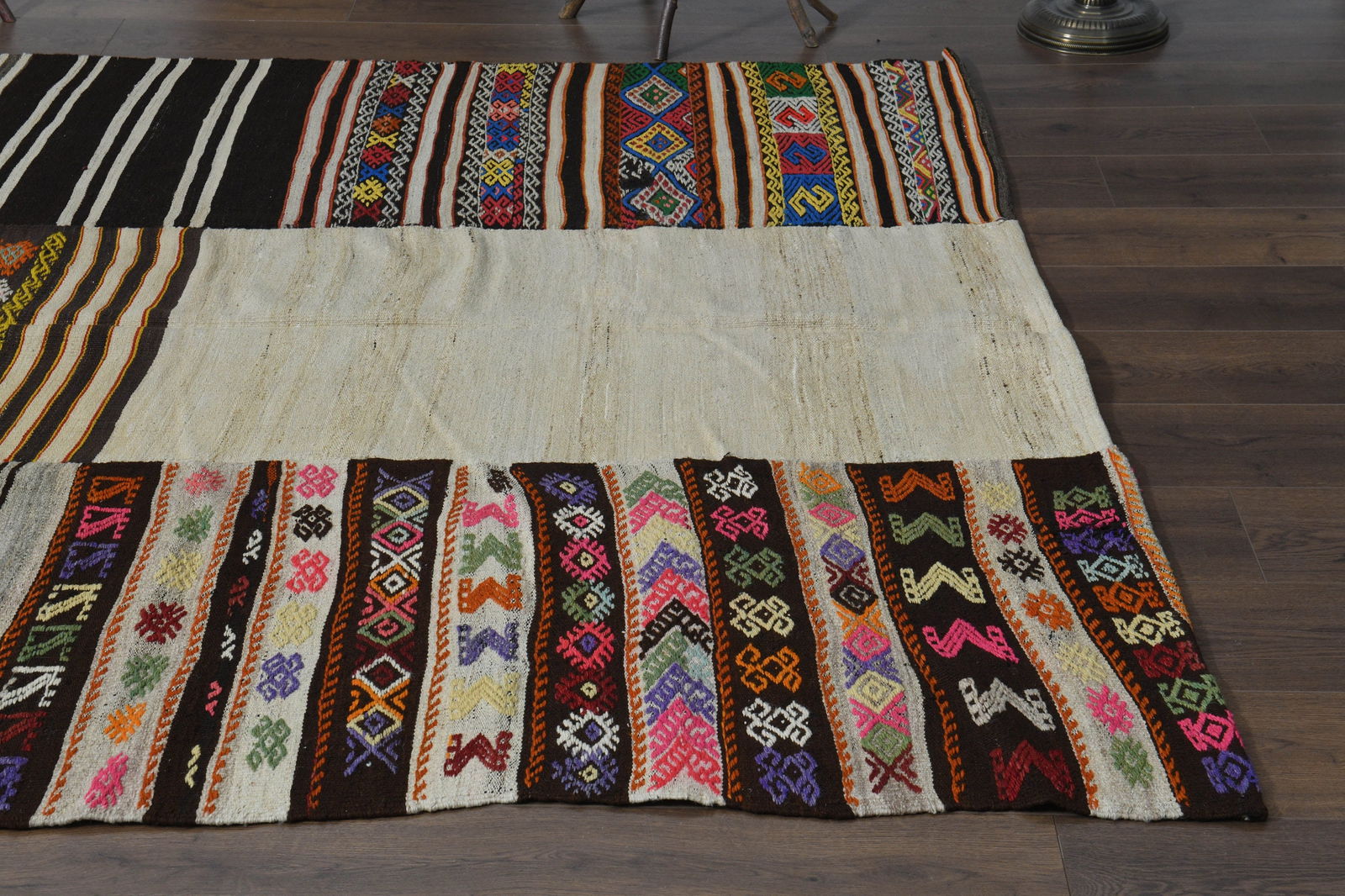 5'2x9'1 ft, GRAY BLACK KILIM - 5