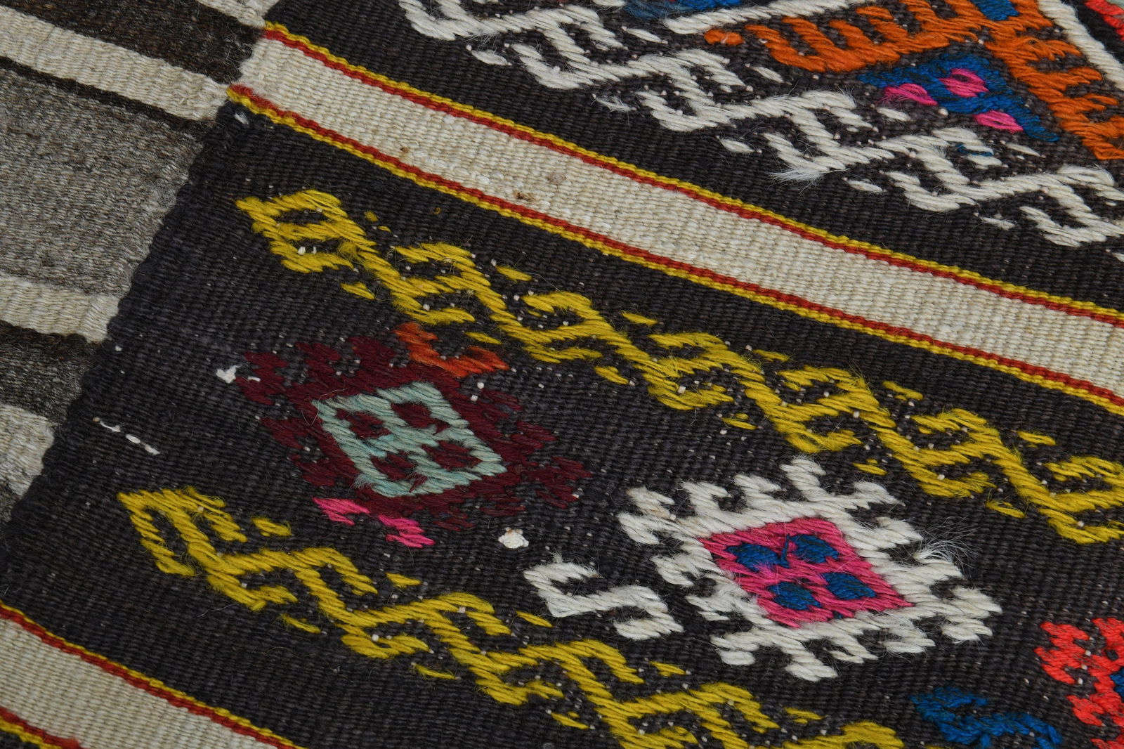 5'2x9'1 ft, GRAY BLACK KILIM - 8