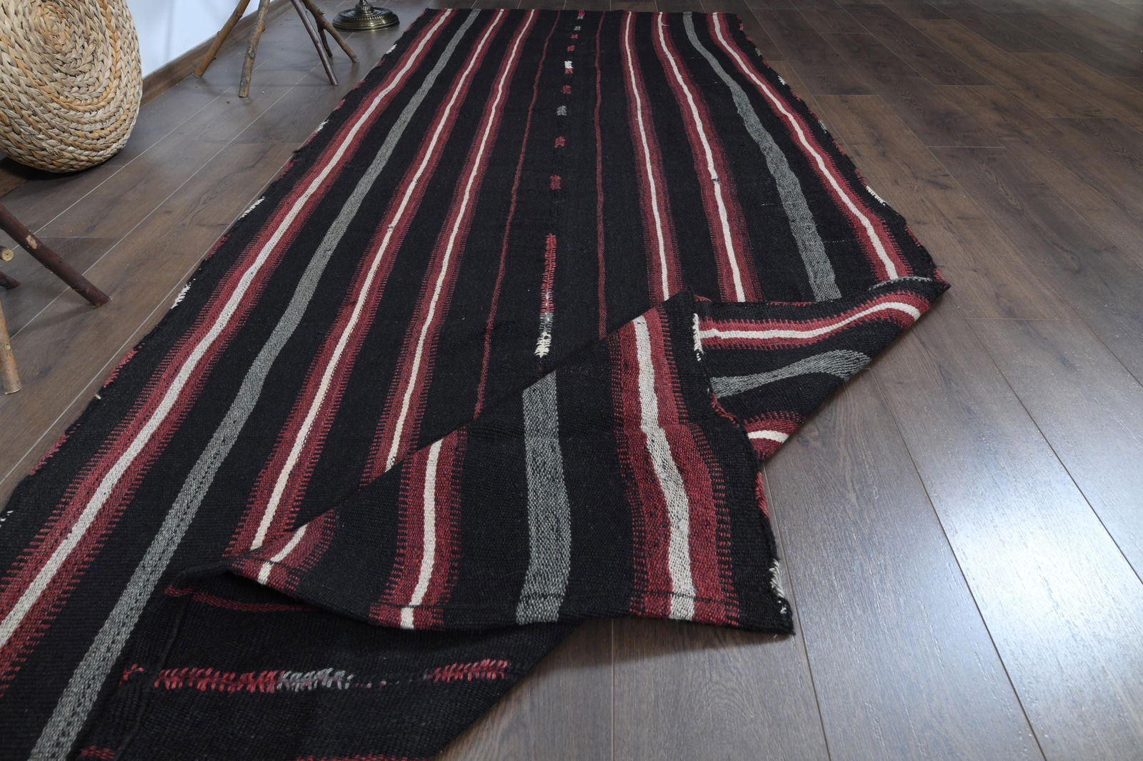 4'3x11 ft, KILIM STRIPED RUNNER - 4