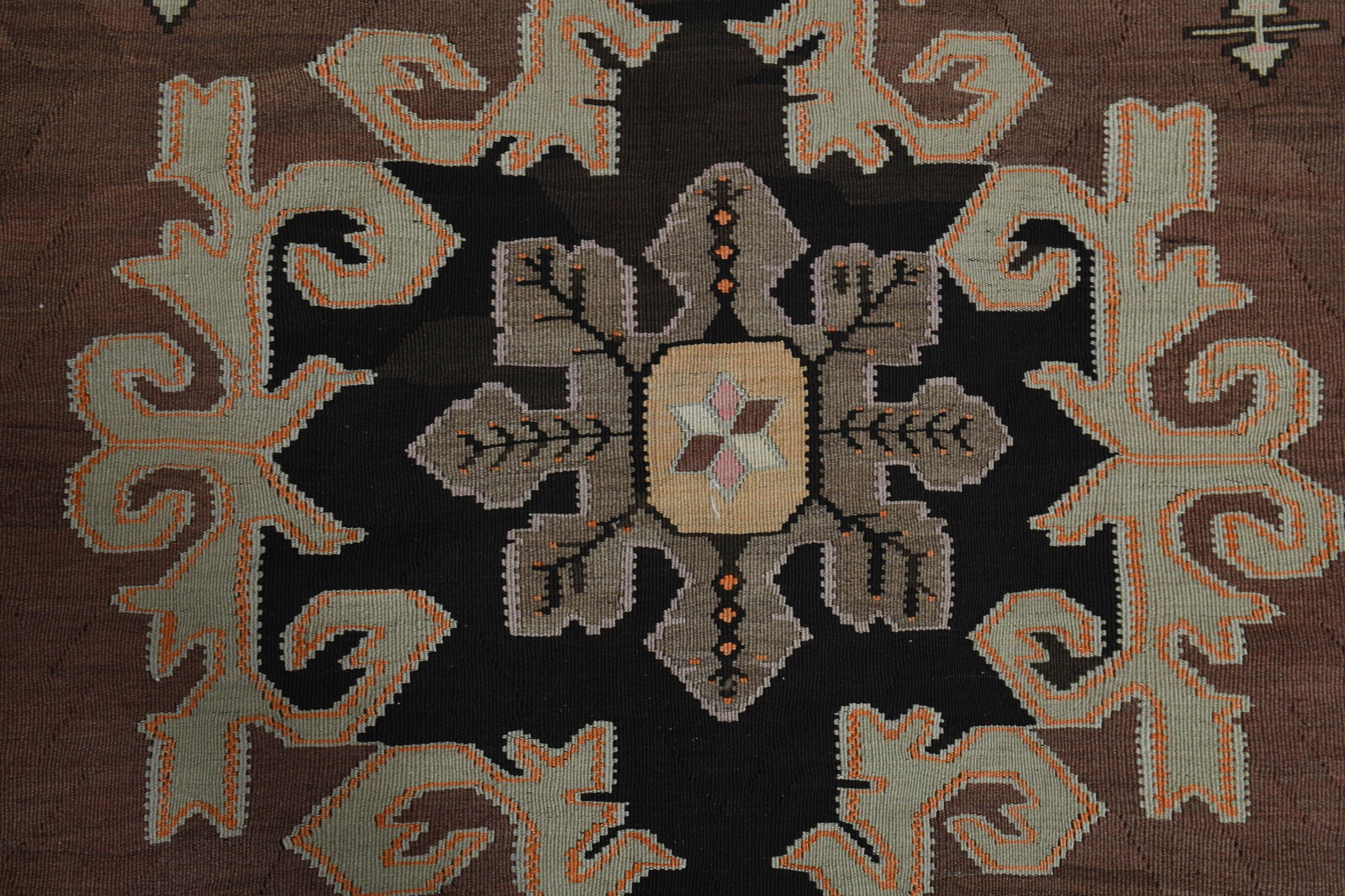 5.7x13.2 ft, BROWN KILIM RUNNER - 2