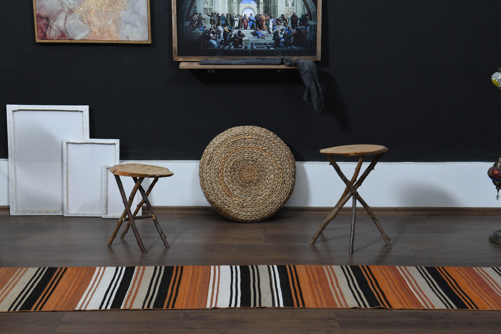 1'8x15'5 ft, ORANGE STRIPED RUNNER - 10