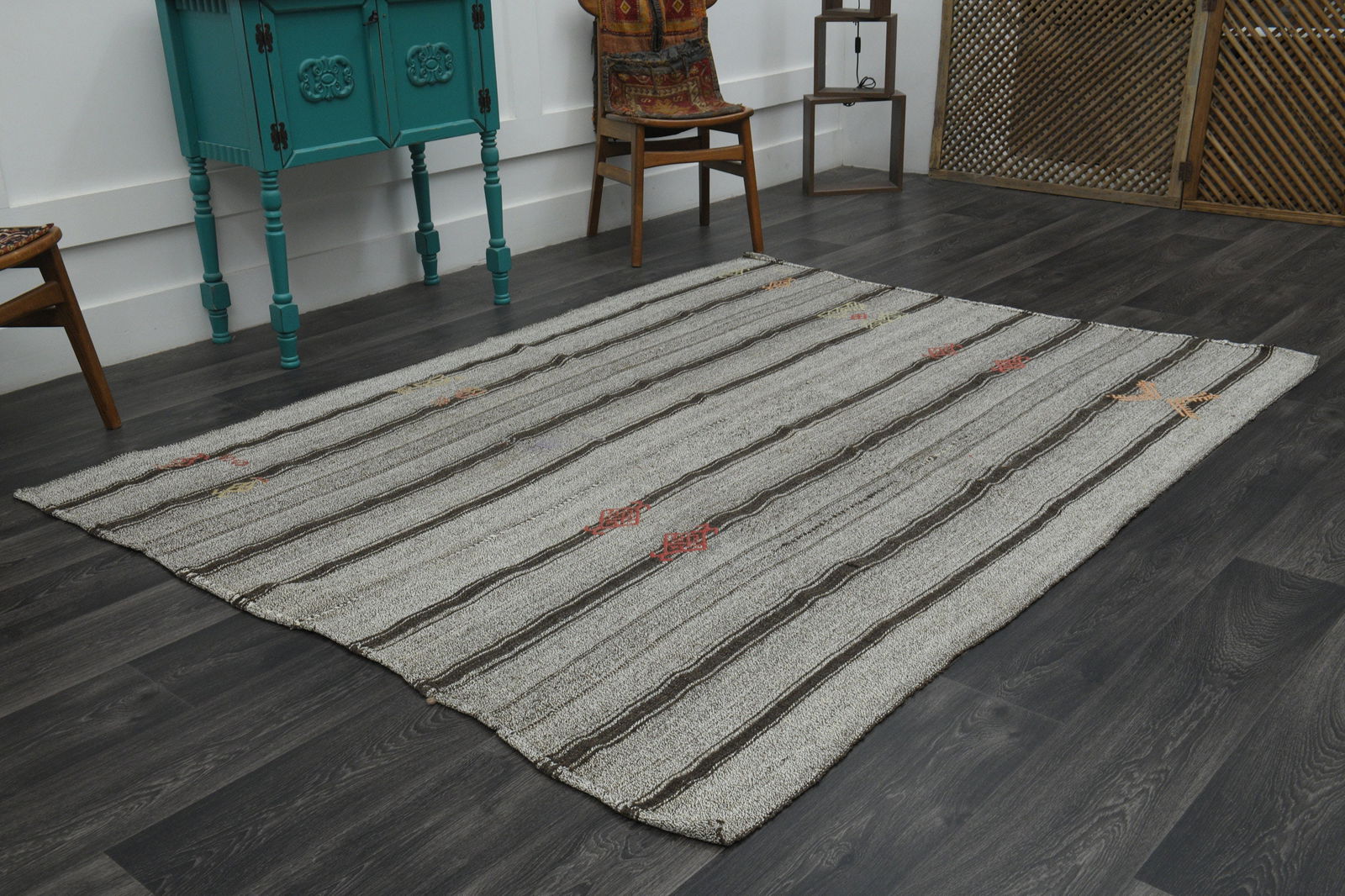 5.9x7.7 ft, TURKISH Rug, Kilim - 3