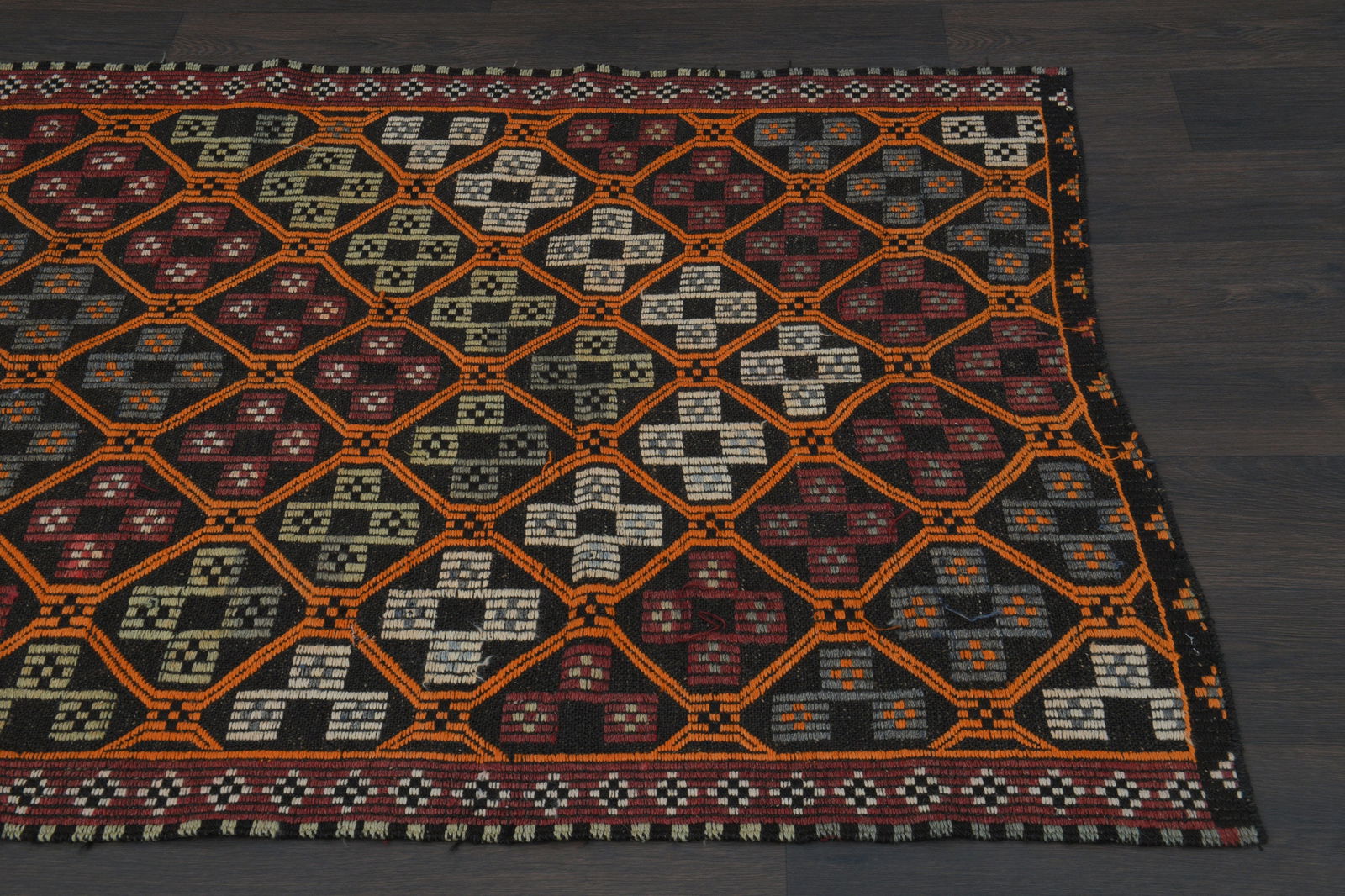 4x9 Vintage Rug Runner, Turkish - 10