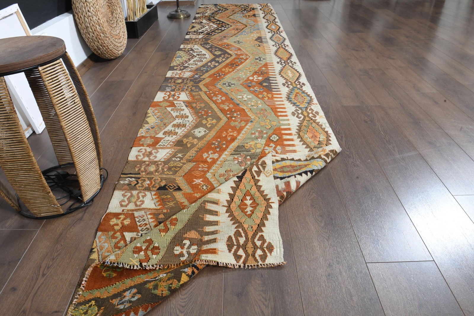 2'8x13'1 ft, STRIPED KILIM RUG, Turkish Vintage Runner (1 of 10)