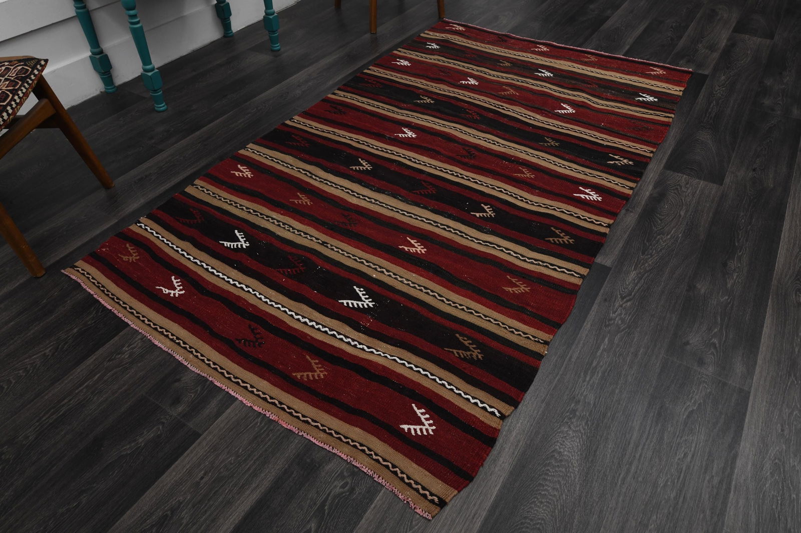 4.3x7.7 ft, TURKISH KILIM Rug - 3