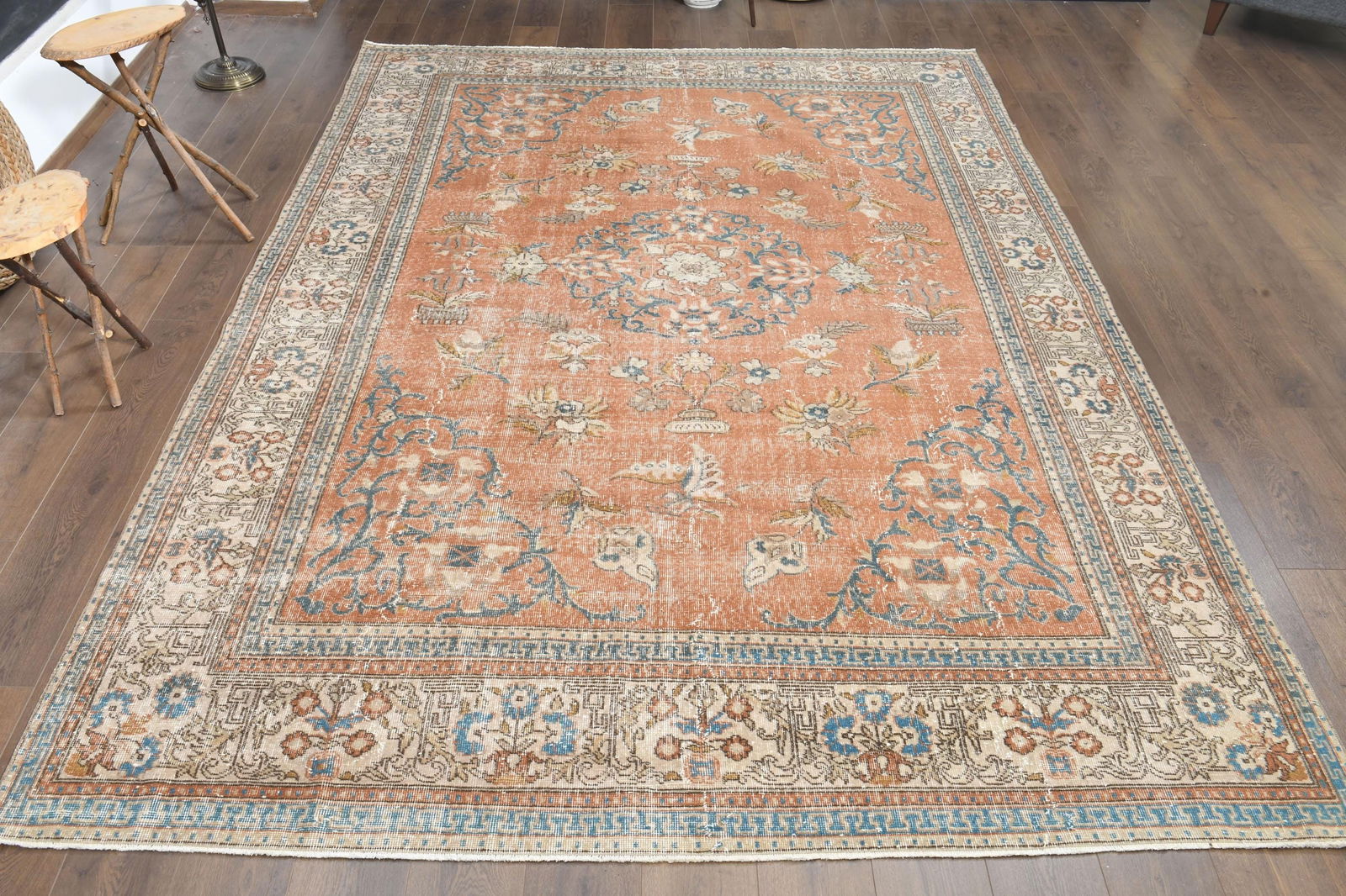 9'6x13'1 ft, PINK ANTIQUE RUG (1 of 10)