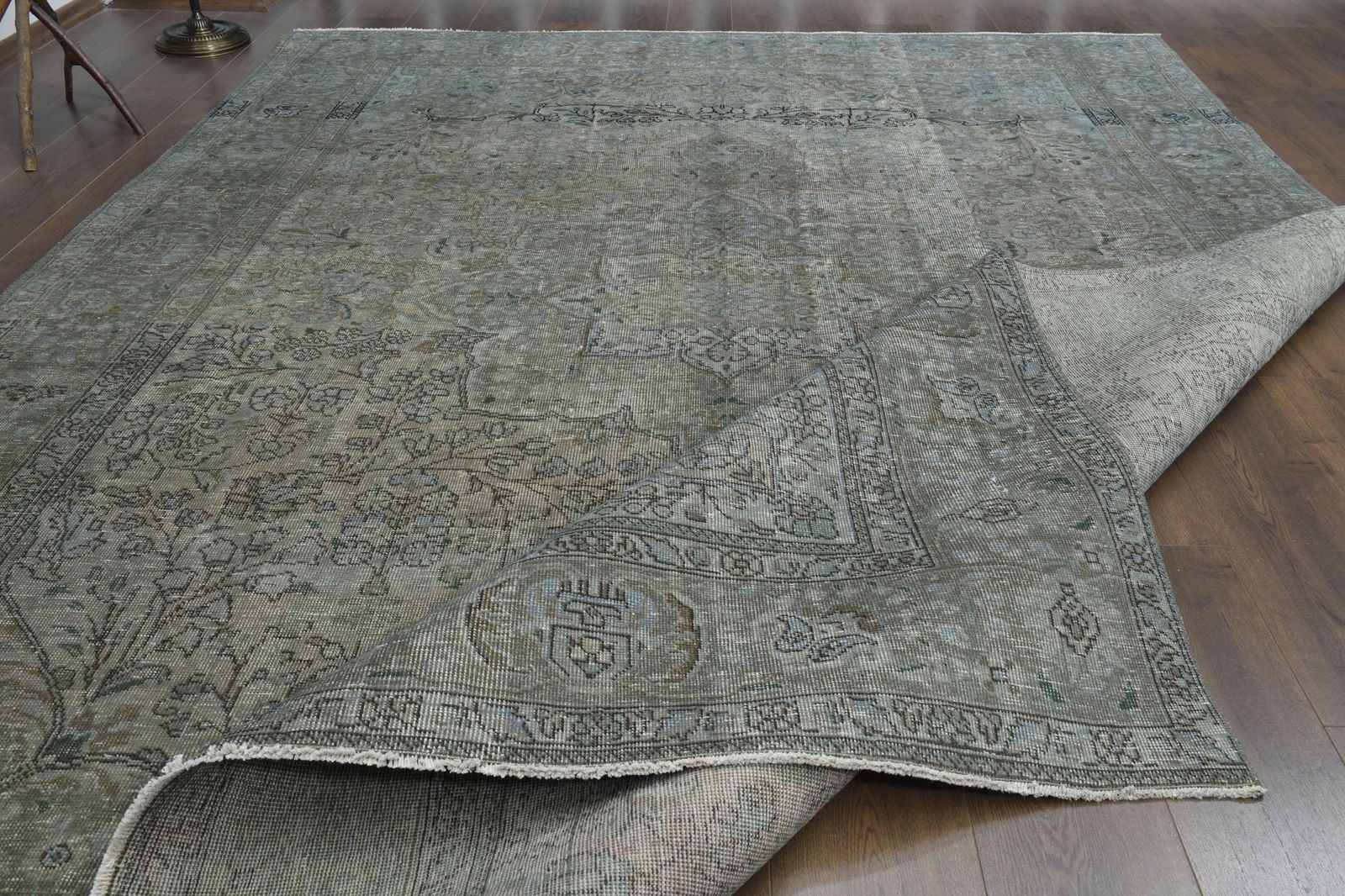 8x11'1 ft, BROWN VINTAGE RUG - 2