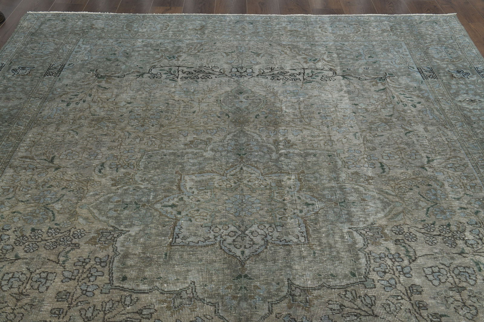 8x11'1 ft, BROWN VINTAGE RUG - 5