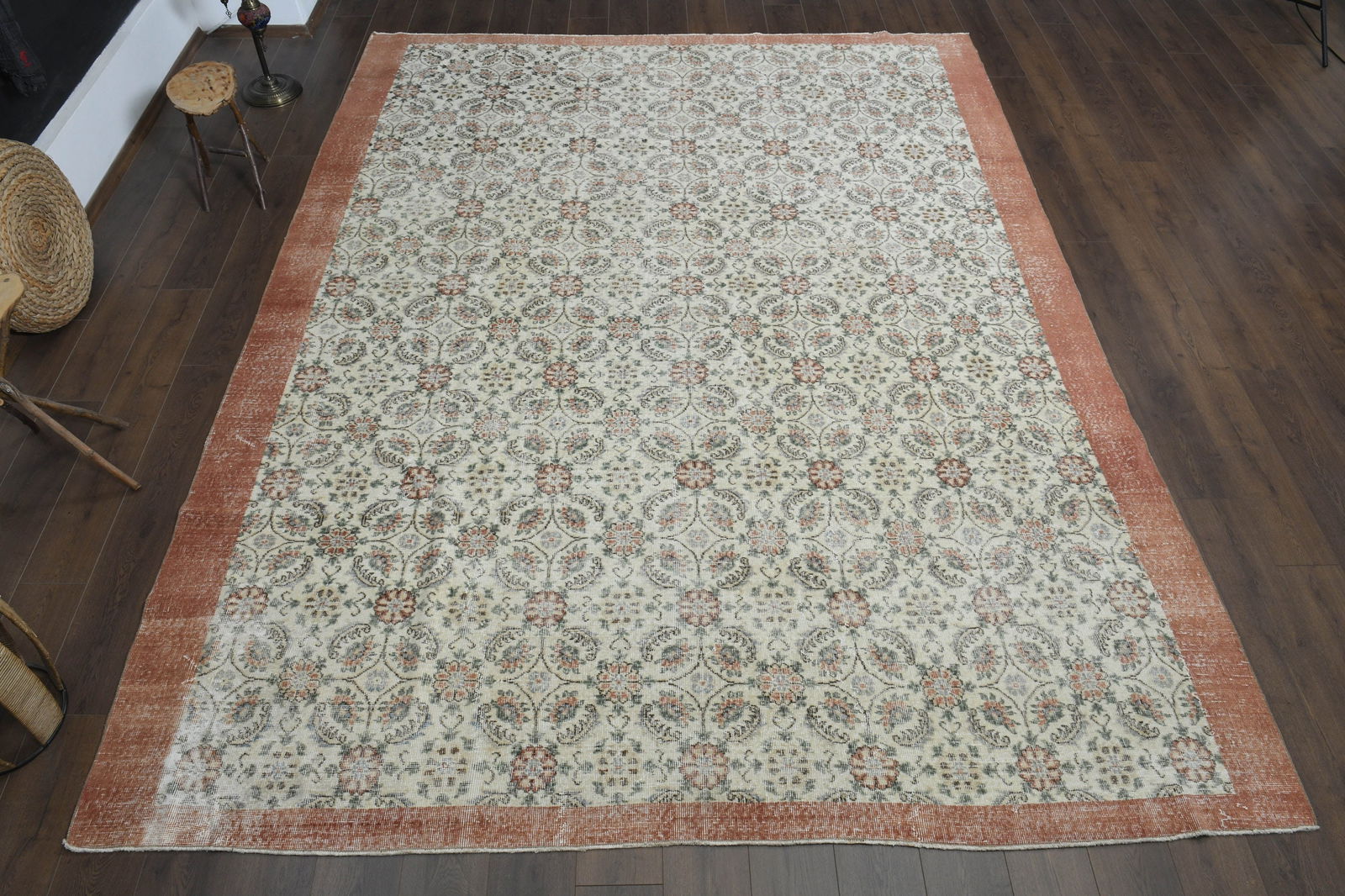 9'4x12'1 ft, BEIGE ORANGE RUG (1 of 10)