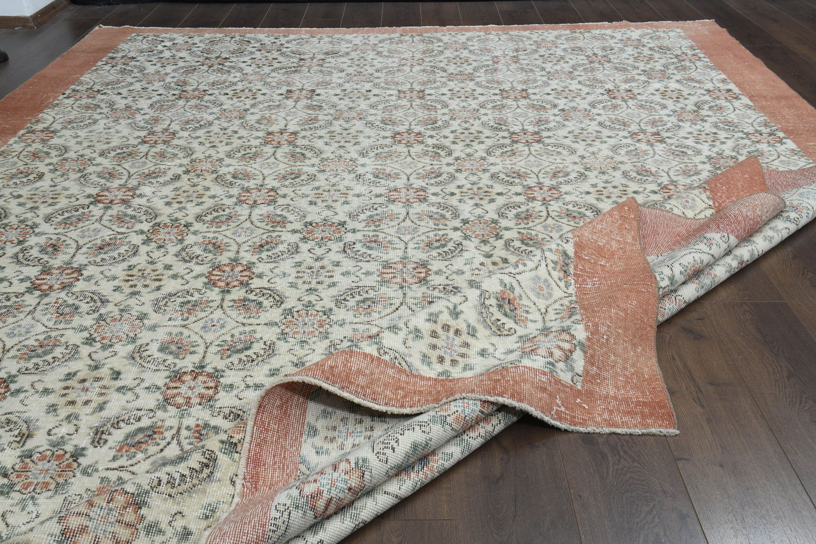 9'4x12'1 ft, BEIGE ORANGE RUG - 3