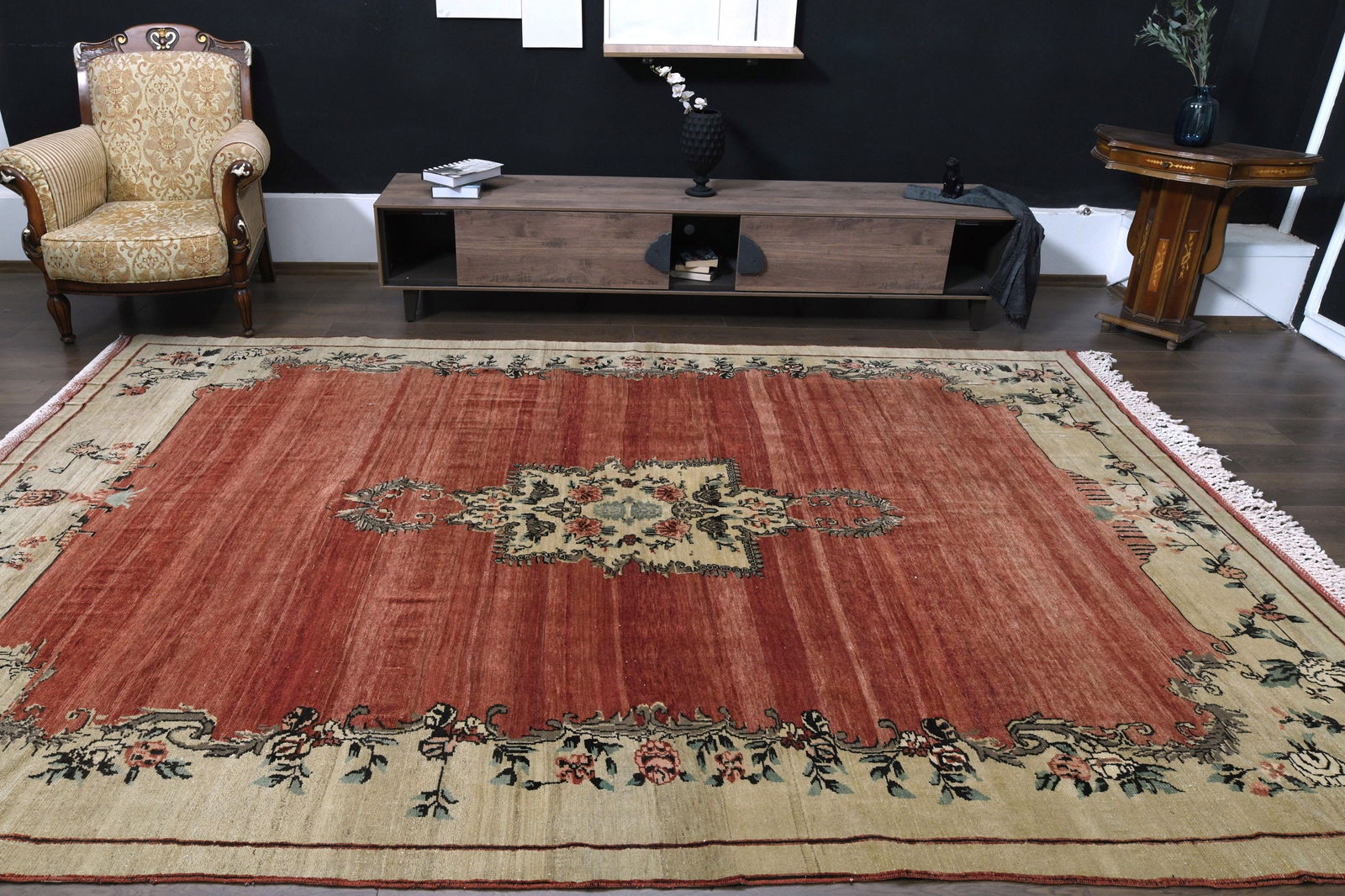 7'8x11'9 ft, ORANGE BEIGE RUG - 8