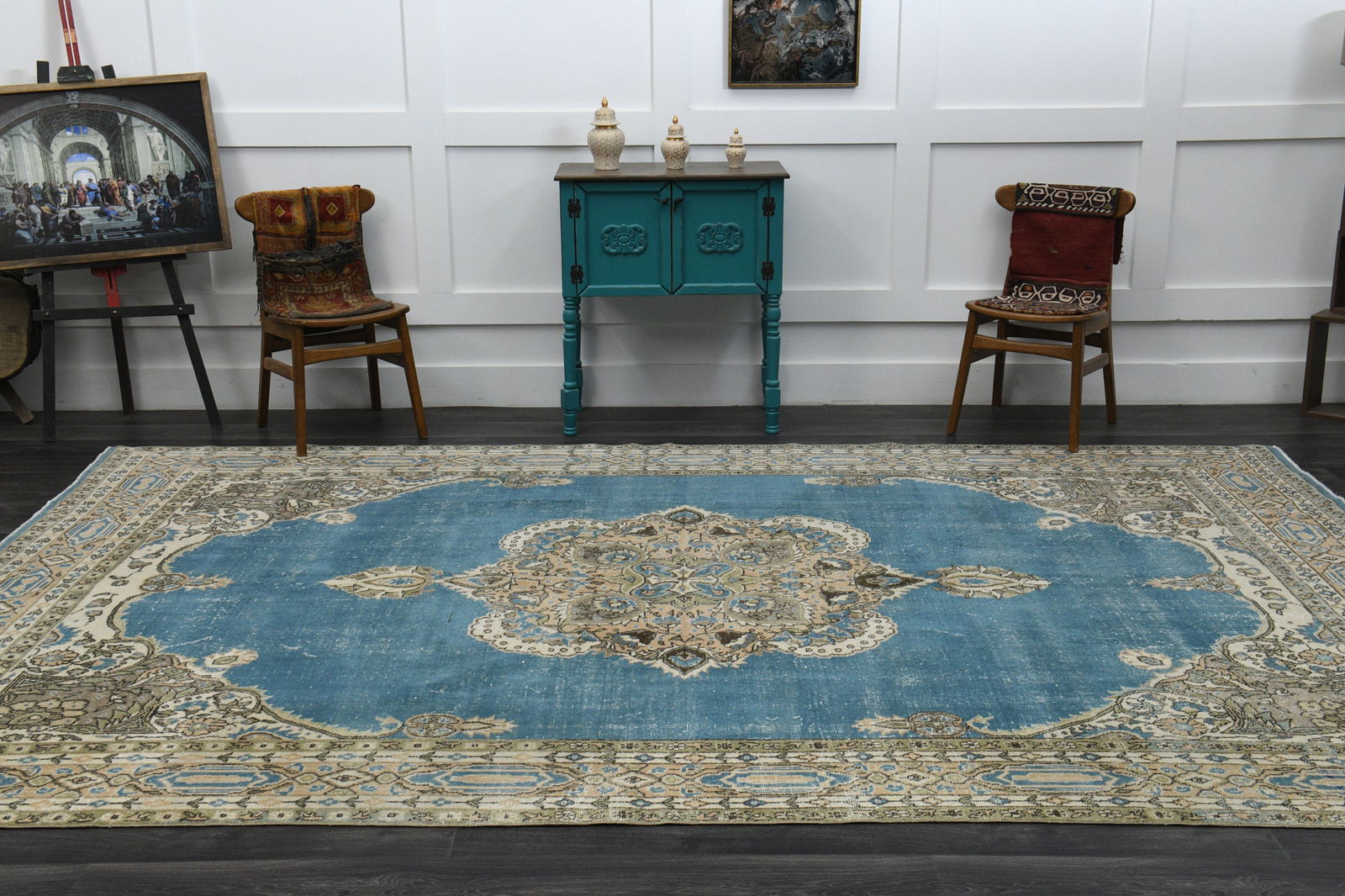 8.4x12.9 ft, VINTAGE OUSHAK RUG - 4
