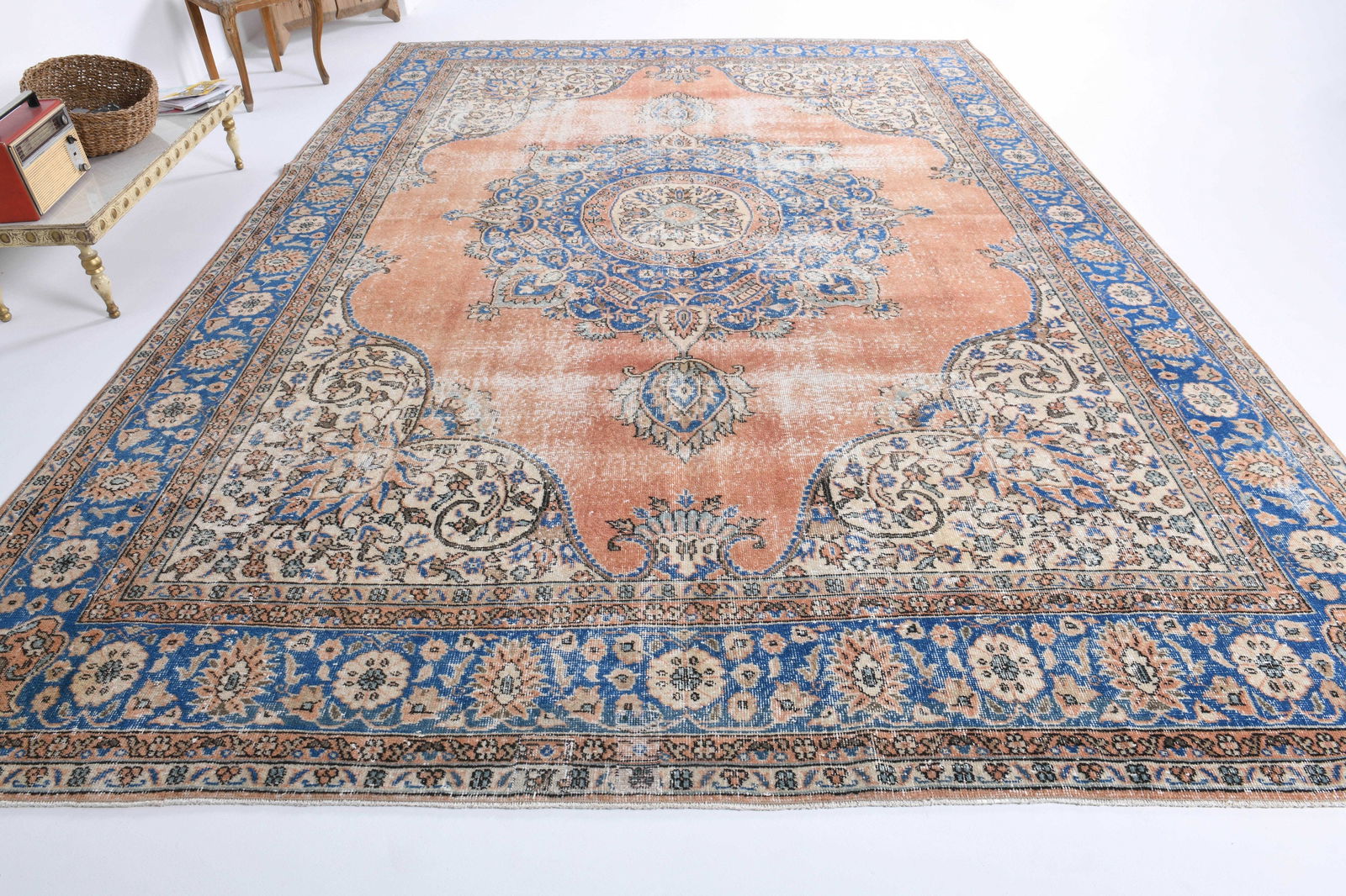 9.2x12.8 ft, TURKISH Rug, Orange - 3