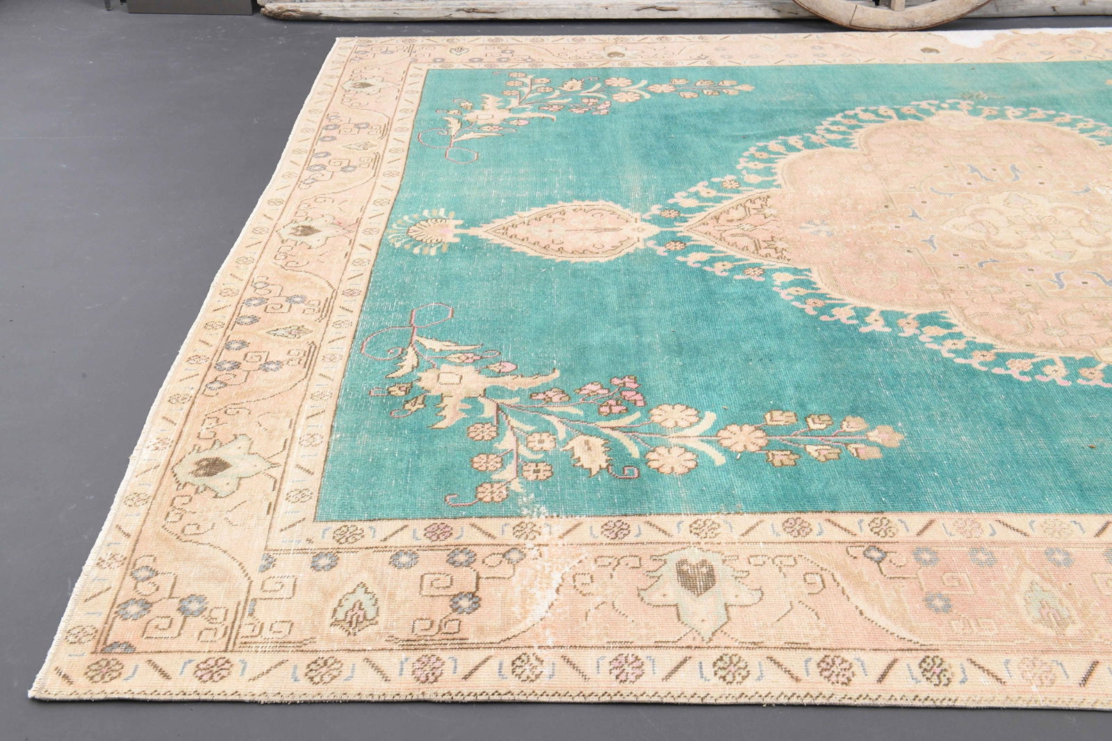 9'7x12'4 TURKISH RUG, Jade Green - 4
