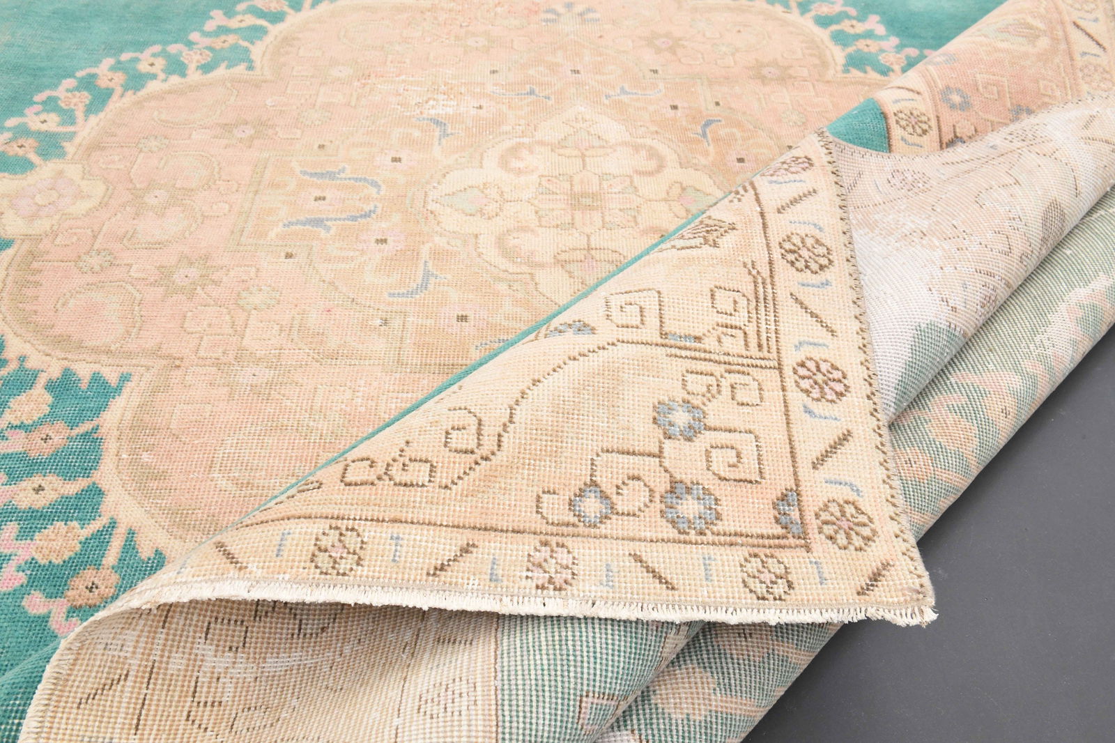 9'7x12'4 TURKISH RUG, Jade Green - 7