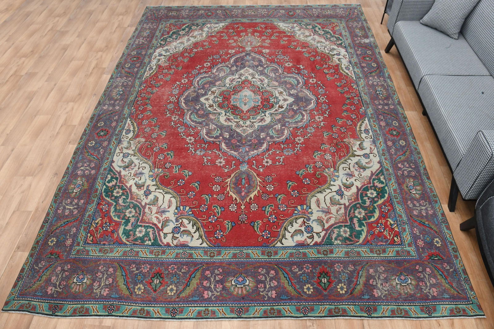 9.5x12.7 ft, Persian Rug, Pink Modern Rug (1 of 10)