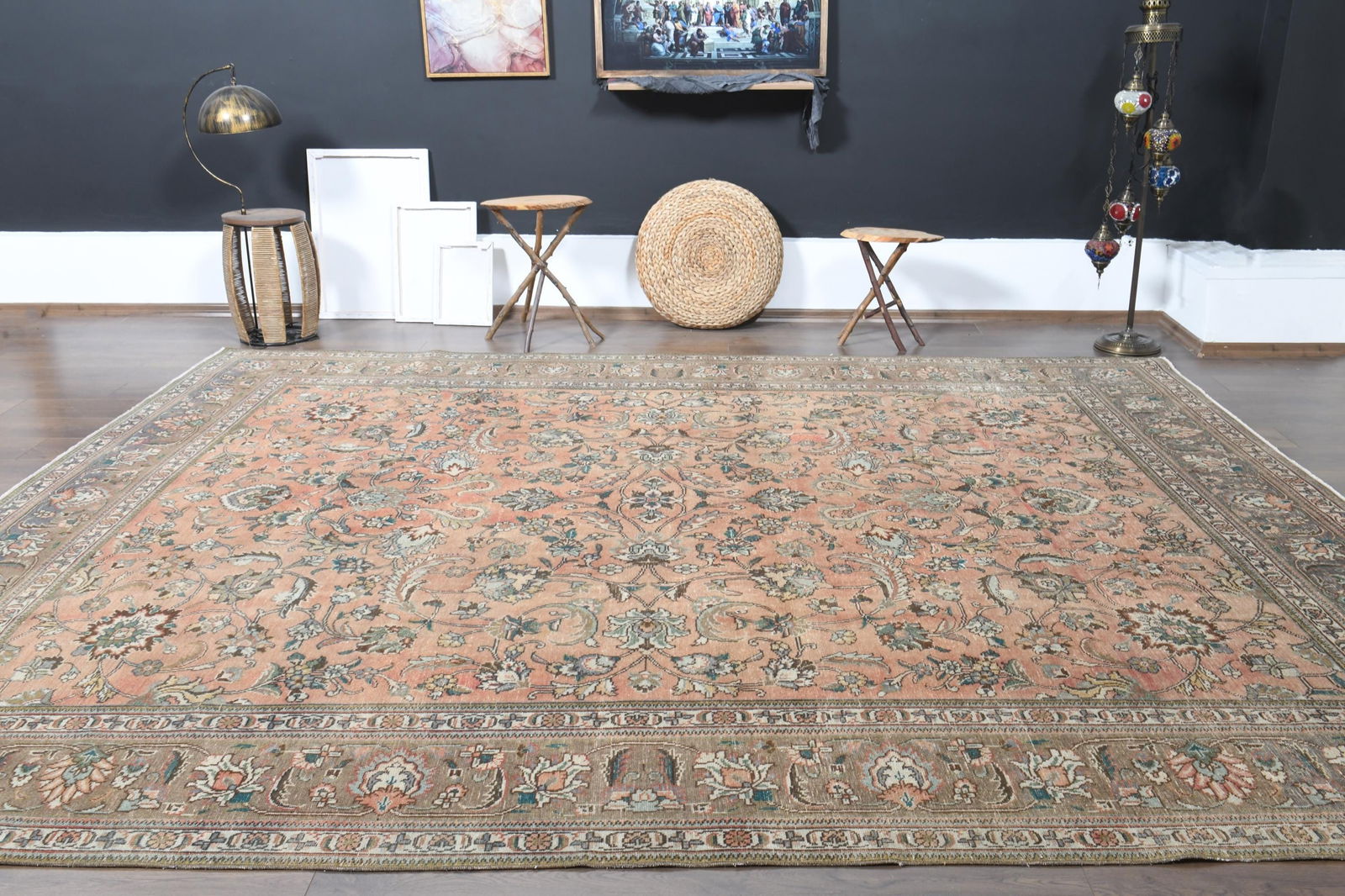 9'6x12 ft, ORANGE OVERSIZED RUG - 10