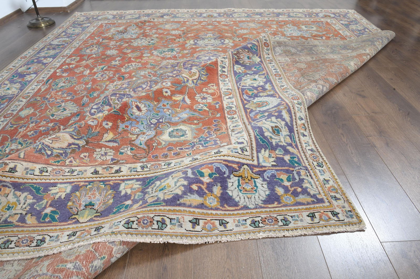 9'1x12'4 ft, ORANGE MINIMALIST RUG (1 of 10)