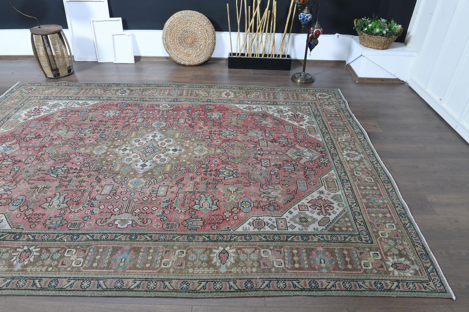 7.7x11 ft, OVERSIZED PINK BROWN - 7