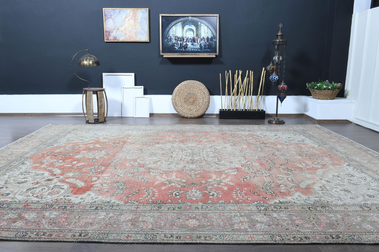 9'3x12'5 ft, ORANGE OVERSIZED RUG - 10