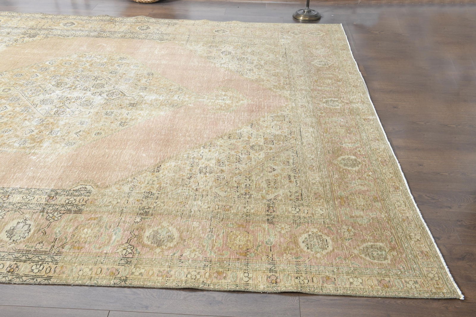 9'1x12'2 ft, ORANGE OVERSIZED RUG, Vintage Wool - 4