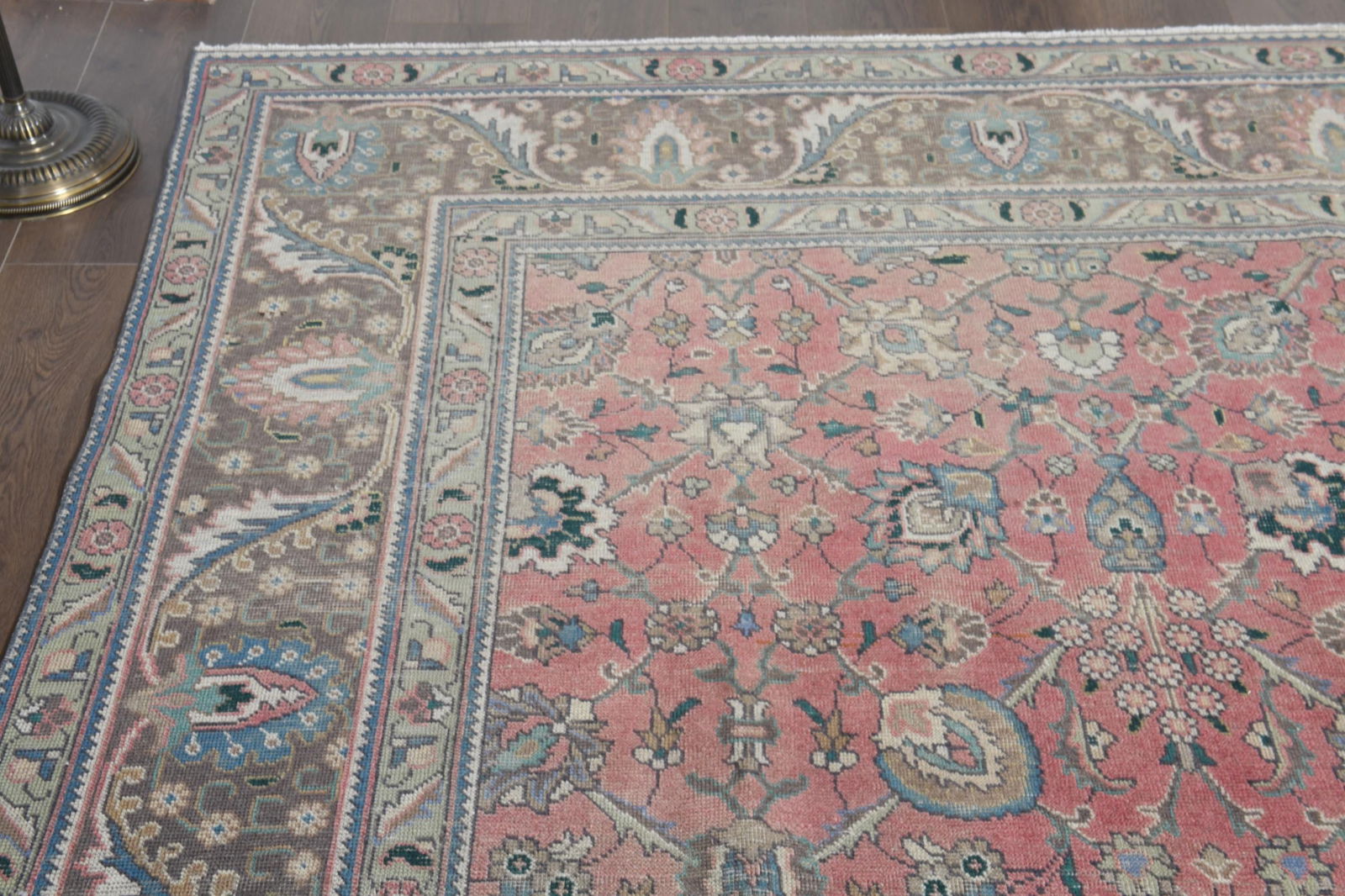 9'3x12'4 ft, PINK OVERSIZED RUG, Vintage Wool - 6