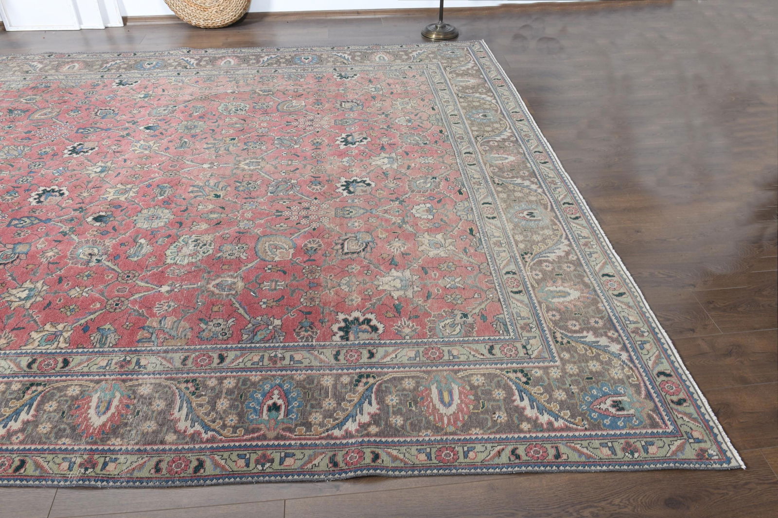 9'3x12'4 ft, PINK OVERSIZED RUG, Vintage Wool - 8