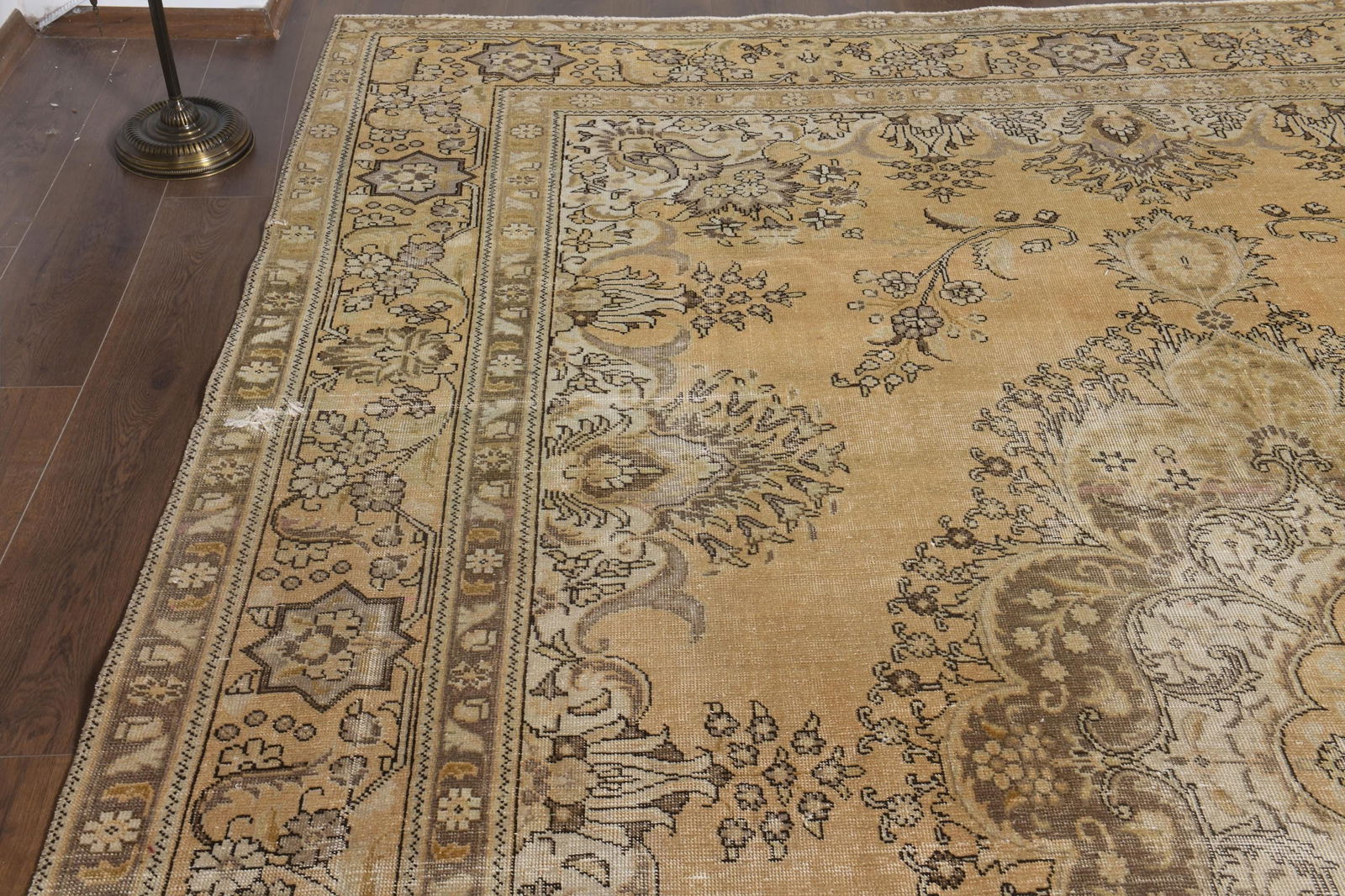 9'5x12'7 ft, ORANGE PERSIAN RUG, Vintage Handmade - 8