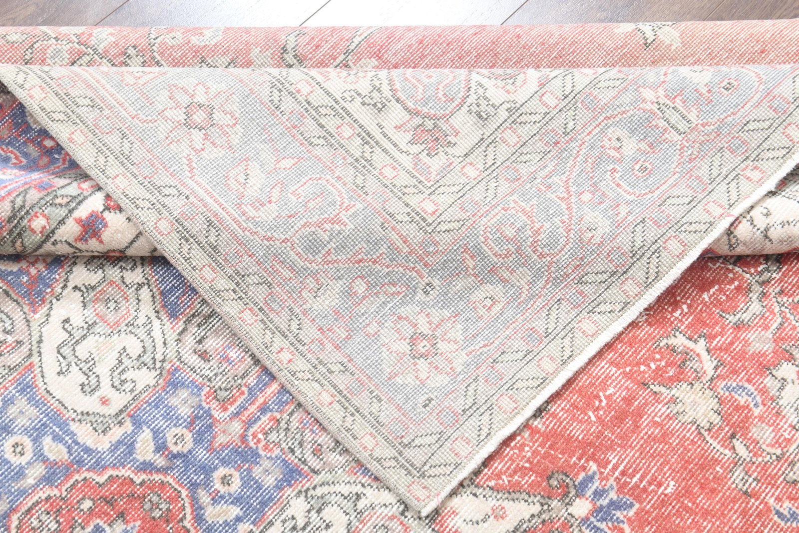 6'7x10'7 ft, PINK VINTAGE RUG - 7