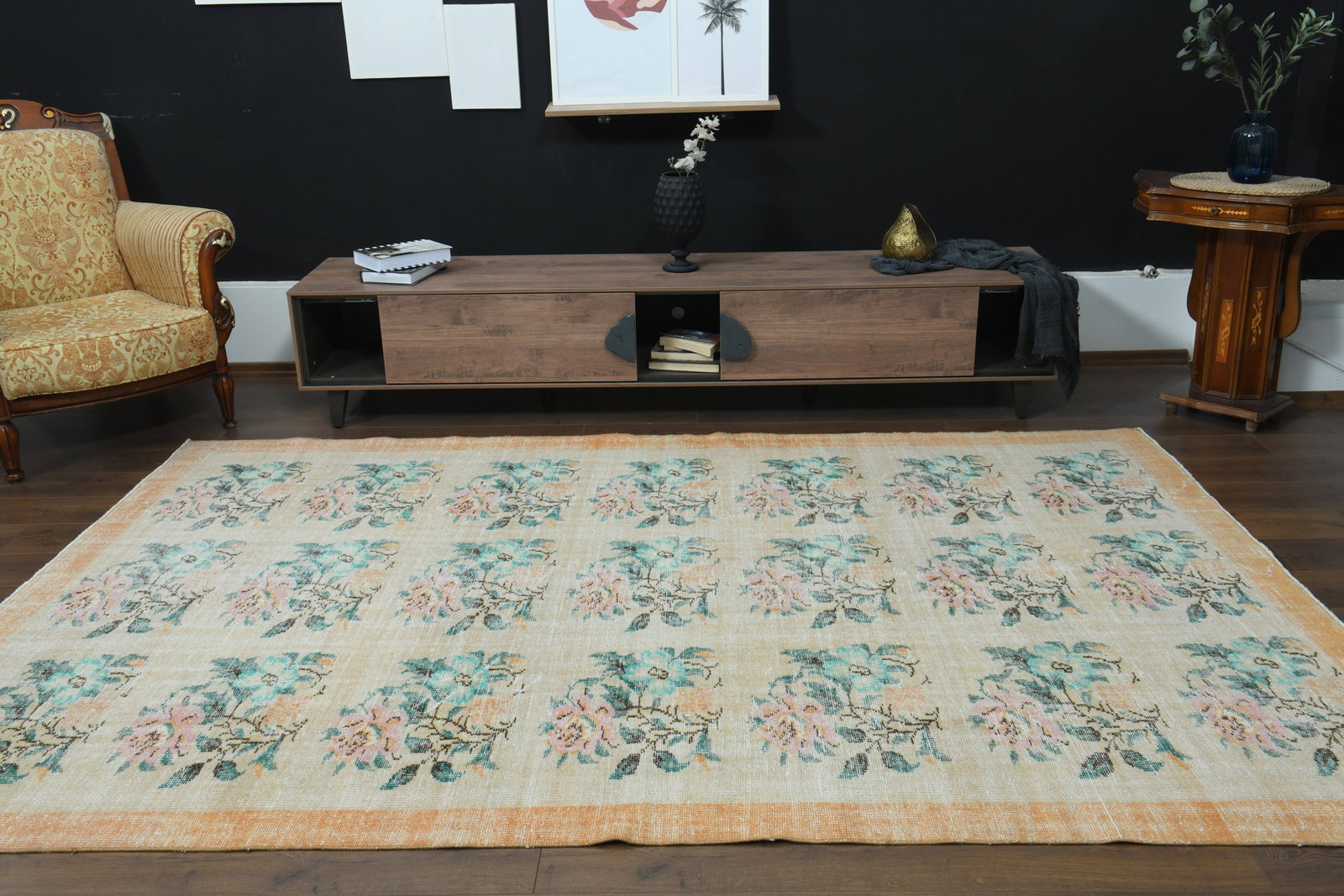 6'7x10'2 ft, TURKISH FADED FLORAL - 8