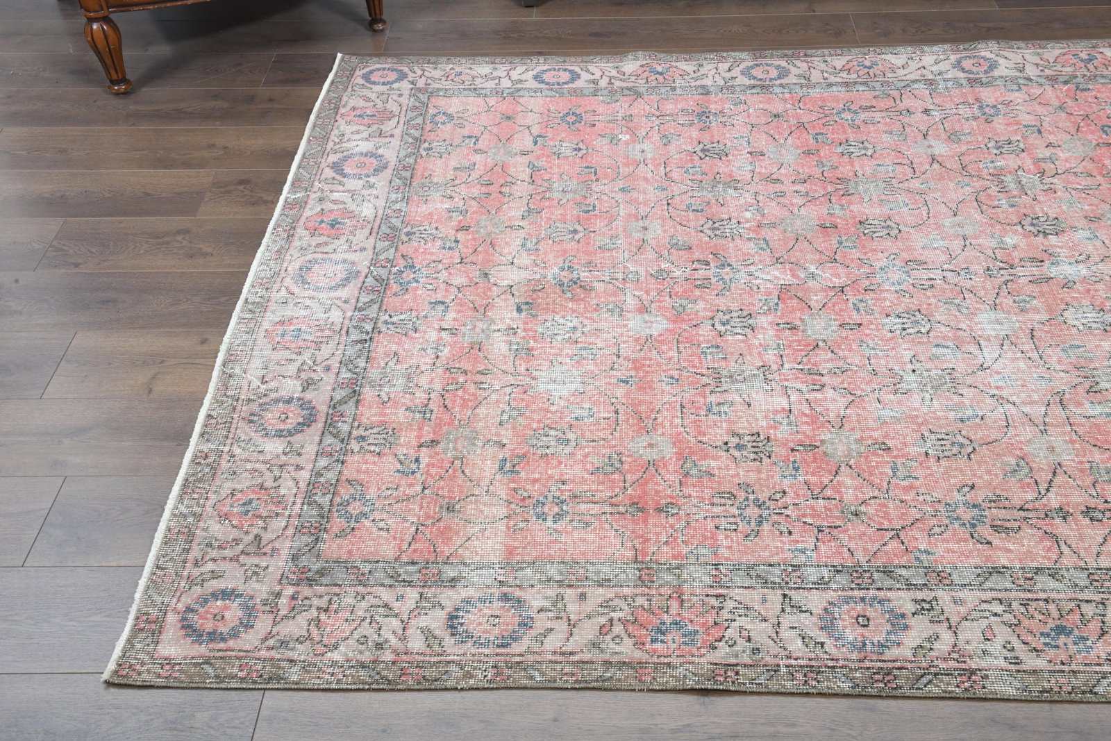 PINK TURKISH Rug, Vintage Rug - 6