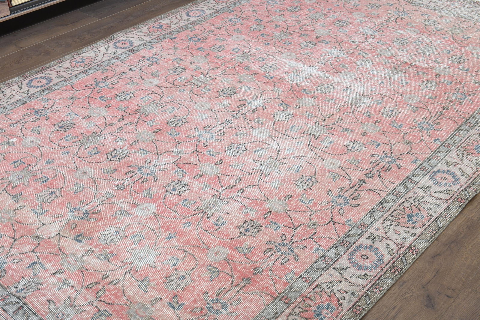 PINK TURKISH Rug, Vintage Rug - 7