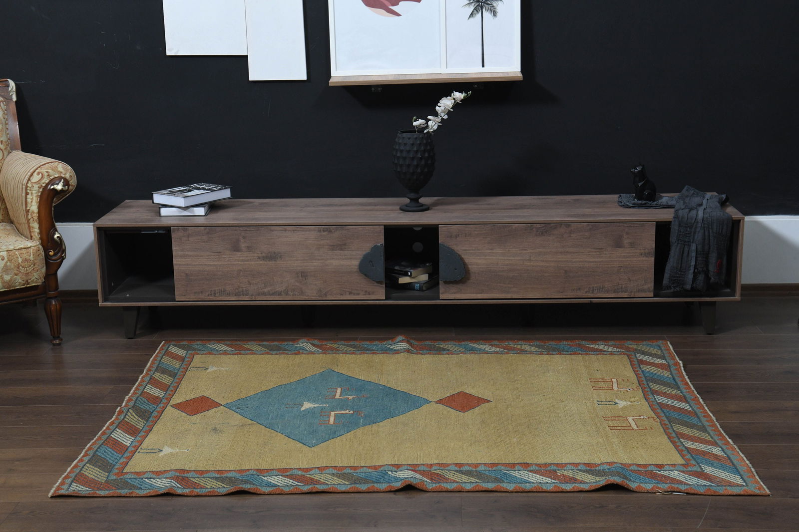 4'7x6'3, YELLOW BLUE OUSHAK - 3