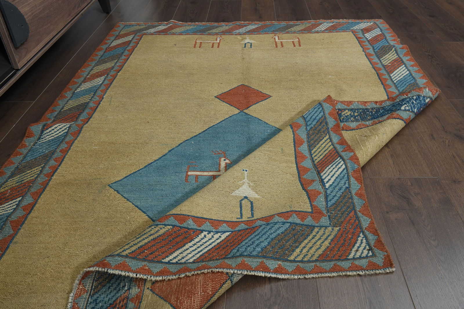 4'7x6'3, YELLOW BLUE OUSHAK - 4