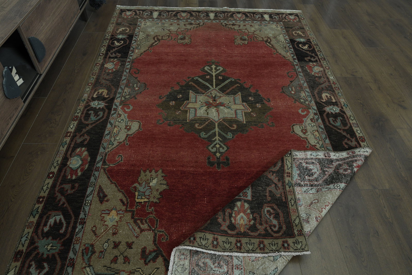 5'6x9'1 ft, RED TURKISH RUG - 7