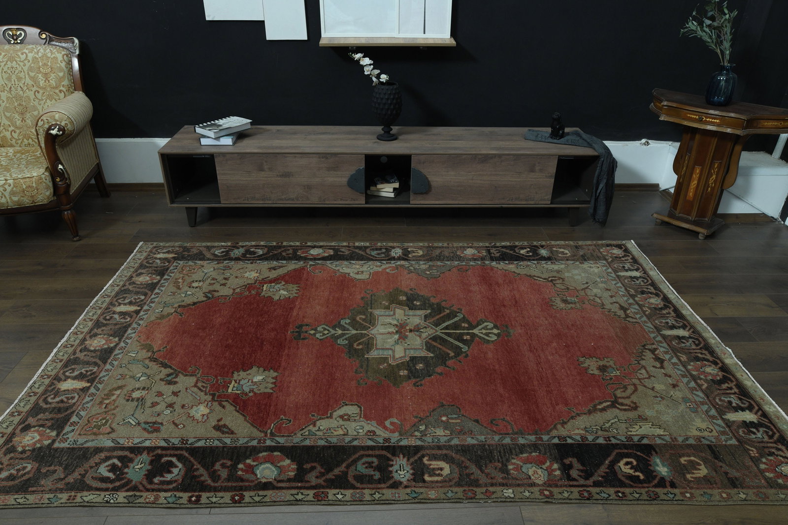 5'6x9'1 ft, RED TURKISH RUG - 9