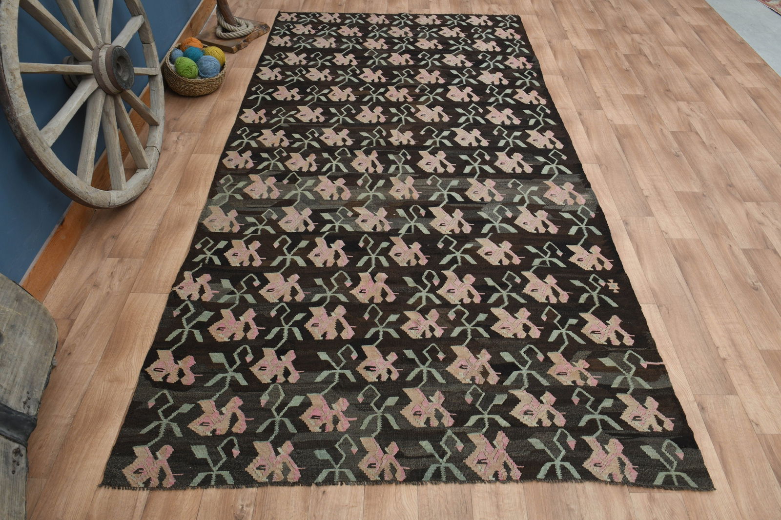 6'3x12'3 ft, IKAT TURKISH KILIM (1 of 10)