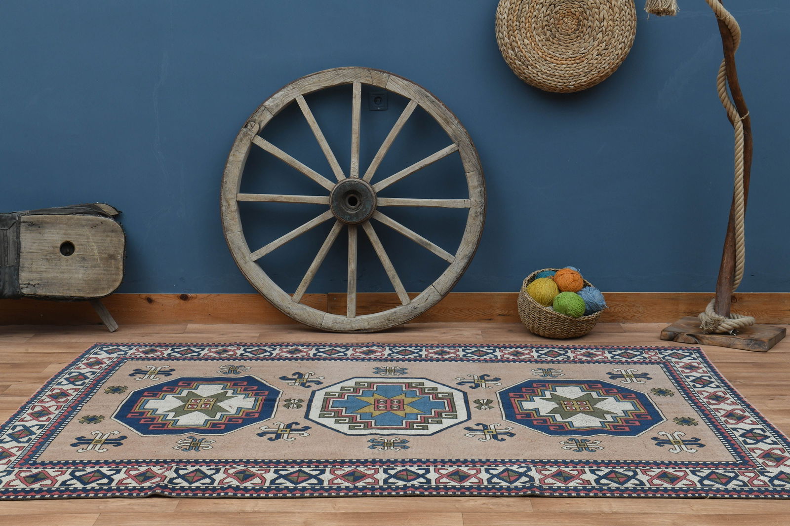 6'1x8'6 ft, ORANGE NAVY BLUE - 2