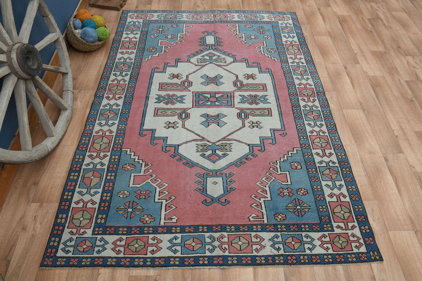 6'1x8'7 ft, PINK TURKISH ANTIQUE - 3