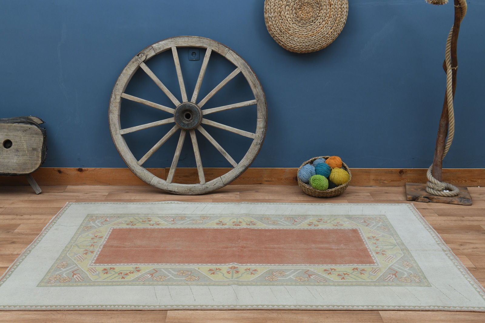 5'2x8'1 ft, OUSHAK RUG, Wool - 3