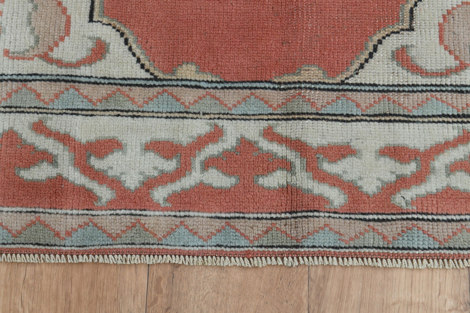 4'7x6'4 ft, ORANGE ORIENTAL RUG - 7