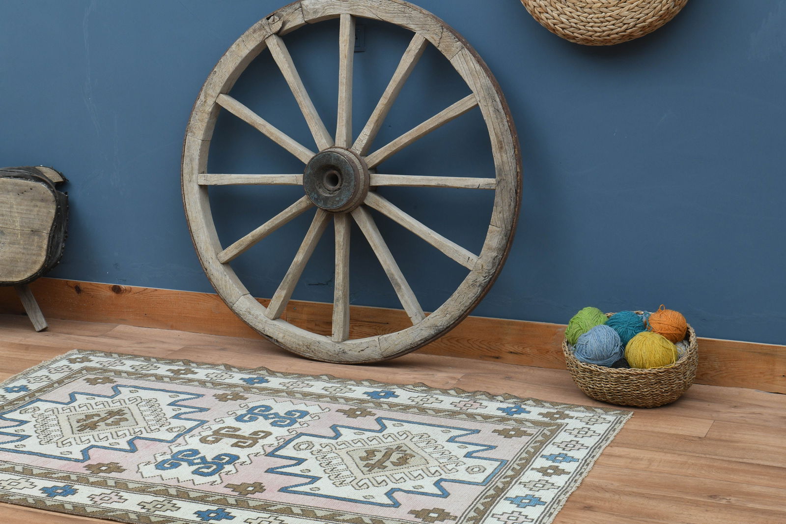 4'3x6'2 ft, GEOMETRIC OUSHAK RUG - 4